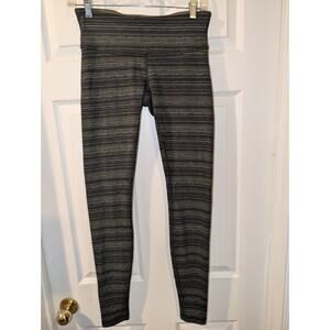 Lululemon Pants Women's Size 6 Wunder Under Pant III Cyber Stripe Green Olive